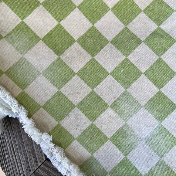 Free People Just Float On Flares Neon Green Checkerboard Bellbottom Jeans Sz 25 - Picture 14 of 15